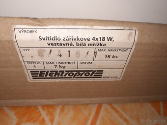 Prodam Svitidlo Zarivkove 4x18W vestavne, bila mrizka - 2