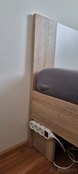 Postel 180x200cm +2x nocni stolek dub Sonoma - 2