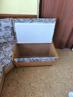 Retro jídelní lavice s úložným prostorem - 2