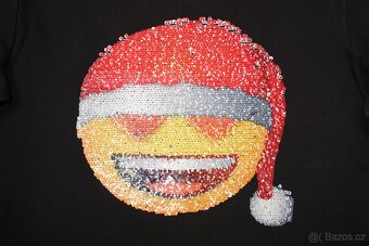 Černá dívčí mikina se smajlíkem vel.158/164 - 2