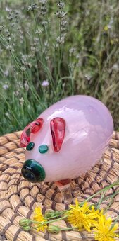 Ručně foukané skleněné prasátko - 2