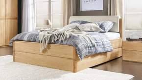 Dubová manželská postel s úložným prostorem - 2