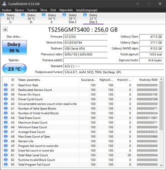 SSD Transcend MTS400S M.2 2242 2x 256GB a 1x 128GB - 2