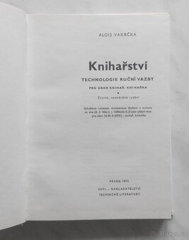 Kniha Knihařství, technologie ruční vazby - 2