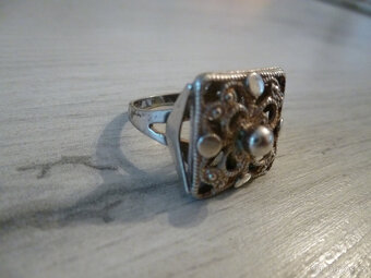 Stříbrný prsten starožitný - 2