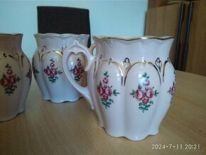 3x hrnek, růžový porcelán,značený - 2