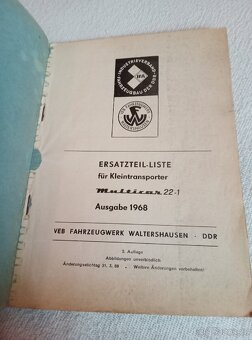 Katalog náhradních dílů Multicar 22-1 - 2