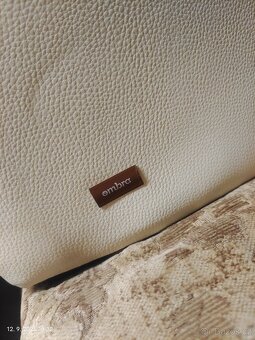 Kožené křeslo ombra bílé - 2