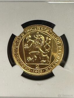 Zlatý československý 2 dukát Karel IV. 1978 NGC MS67 - 2