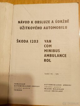 Škoda 1203-návod k obsluze a údržbě - 2