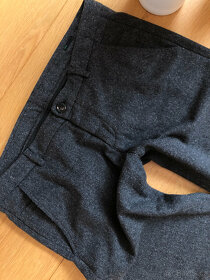 Tmavě šedé vzorované kalhoty s hedvábím Benetton Slim 38 - 2