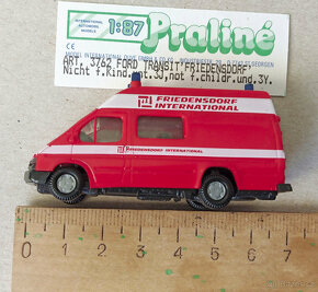 Praliné. Ford tranzit. Dodávka. Hasiči. 1:87. - 2