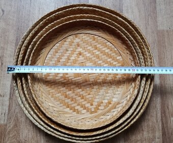 Vintage bambusové podnosy/misky set (4ks) - 2