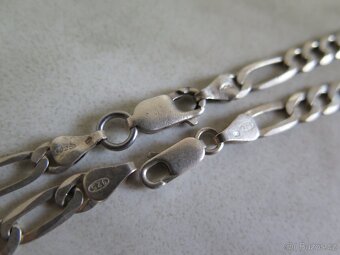 Pánský řetízek a náramek - stříbro 925  vazba Figaro - 2