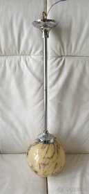 Starožitný lustr art deco koule na tyči - 2