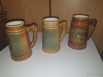 Pulitr, korbel keramika Bechyně 3ks. Kozel Prazdroj Hluboká - 2