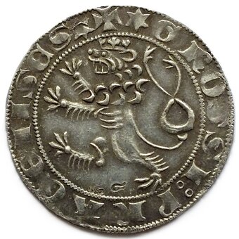 Václav II., pražský groš (1300–1305), přesná novoražba, Ag - 2