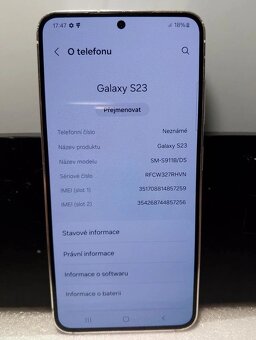 Mobilní telefon Samsung Galaxy S23 S911B 8GB/256GB bílá - 2