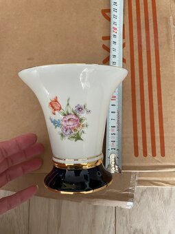 Porcelánová váza Kobaltová květina RoyalDux Duchcov - 2
