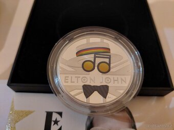 Elton John stříbrná mince 1 oz proof kolorovaná - 2