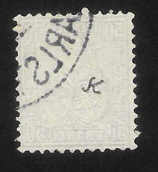 9 - Známka Švýcarsko - Mi:43 (r.1881) - vláknitý papír - 2