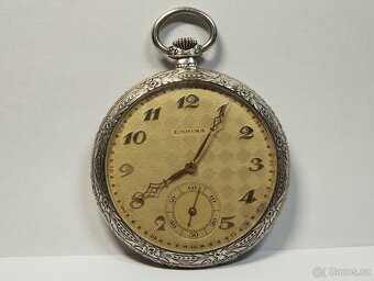 Starožitné pánské kapesní stříbrné hodinky značené ENIGMA - 2
