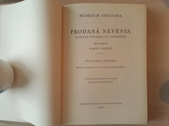 Prodaná nevěsta (Bedřich Smetana) klavírní úprava (vyd.1951) - 2