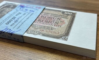 RARITNÍ BALÍČEK 100 Kčs 1953 s bankovní páskou UNC - 2