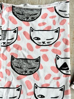Bavlněný komplet čepice,tunelový nákrčník, kočičky, 52-54 cm - 2
