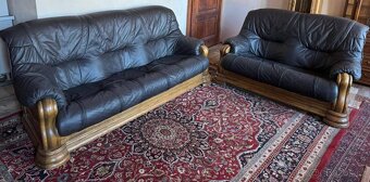 Rustikální kožená sedací souprava,6089 - 2