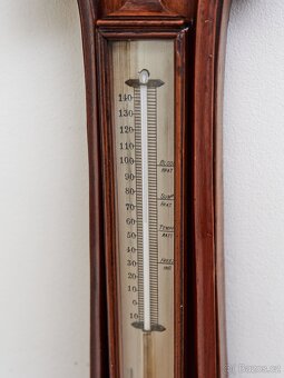 Velký starožitný barometr s teploměrem Boston V 102,5 cm - 2