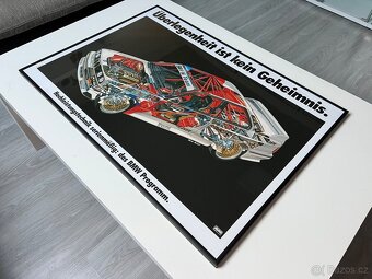 ORIGINÁL BMW plakát v rámu A1 BMW E30 M3 KONSTRUKČNÍ ŘEŠENÍ - 2