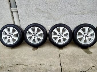 Alu kola Borbet 7J x r16, 5x112, ET 38, Letní pneu 205/55 - 2