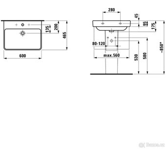 Laufen Pro S - Umyvadlo, 60x47 cm, 1 otvor pro baterii, bílá - 2