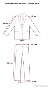 Nový vlněný oblek Suitsupply Lazio Blue vel. 50 - 2