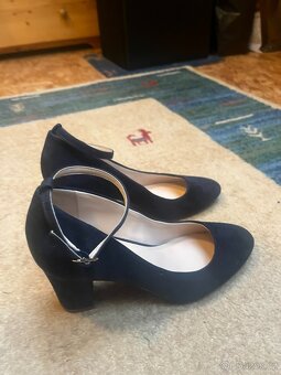 Tmavě modré lodičky na podpatku, na ples, vel. č. 38, nové - 2