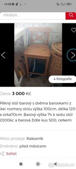 Barový stůl ikea s zidlemi - 2