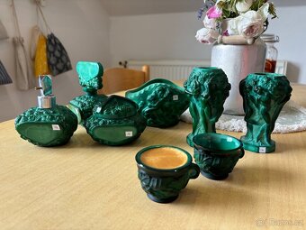 Malachitové sklo - různé druhy - 2