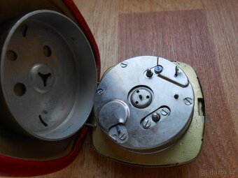 Starý cestovní budík RUHLA -  chybí štelovací šroubky - 2