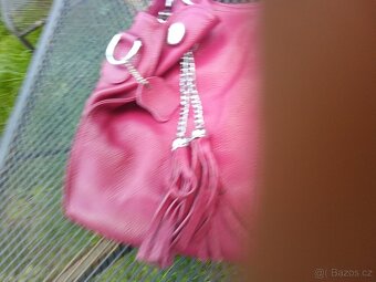 FIALOVOU VÍNOVÁ KOŽENÁ KABELKA - 2