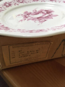 Karlovarský porcelán Antonieta, růžové květy, retro - 2