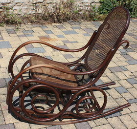 Thonet křeslo houpací s vysouvací podnožkou, 1890 - 1915 - 2