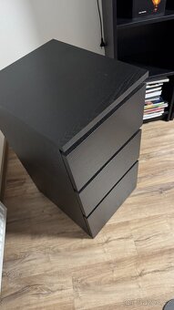 3x kontejner zásuvkový černý Ikea - 2