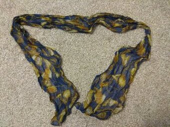 Nový dámský šátek s motivem mořských plodů - viskóza, Indie - 2