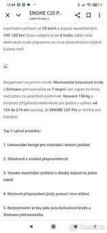 Prodám elektrické skládací kolo Engwe C20 PRO - 2
