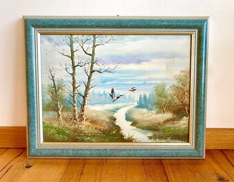 Starý obraz, olejomalba na plátně - 2