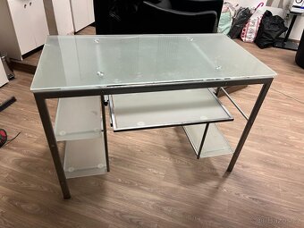 Skleněný psací PC stůl - 2