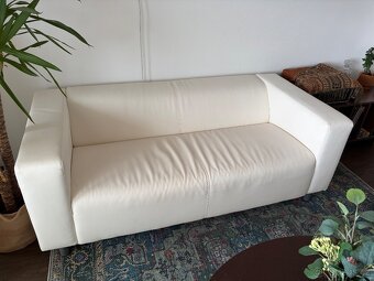 Kožená bílá sedačka/gauč - 2