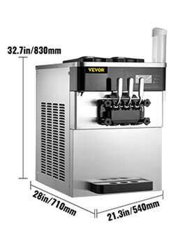 Prodám stroj na točenou zmrzlinu VEVOR YKF-826T – 3 příchutě - 2