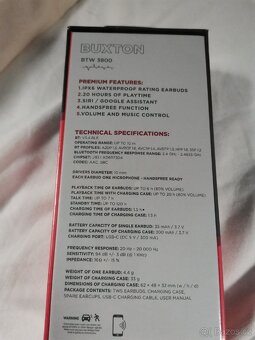Sluchátka buxtion true wireless earbuds - 2